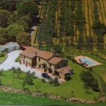 Luftbild der Casa Alessandro mit Pool